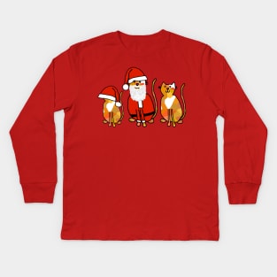 Cute Christmas Cats Kids Long Sleeve T-Shirt